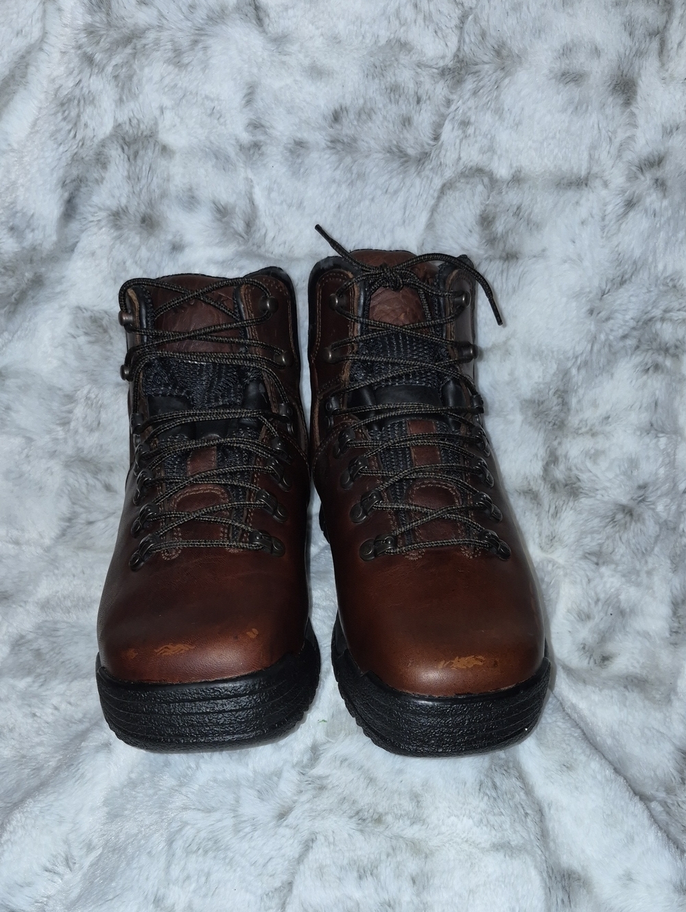Rocky Men's Dark Brown Leather Hiking Boots with Black Soles